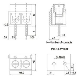 ابعاد ترمینال kf301