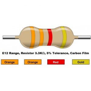 مقاومت 3.3 کیلو اهم 1/4 وات مقاومت نارنجی نارنجی قرمز