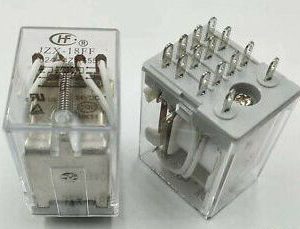 رله شیشه ای 14 پایه رله فرمان آسانسور رله فرمان تابلو برق رله 5 آمپر رله سوکت دار رله تابلویی رله jzx 18ff