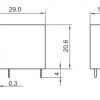 ابعاد رله کتابی 24 ولت 5 آمپر 8 پین رله MPJ2-S-224-C برند میشو