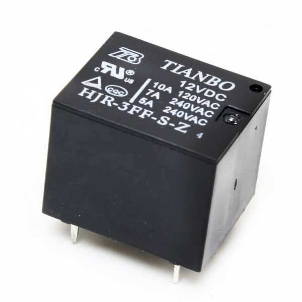 رله HJR-3FF-S-Z رله تیانبو tianbo رله میلون 7 آمپر RELAY 12V 7A 1C 5PIN رله محافظ برق رله دزدگیر