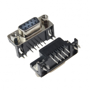 دی کانکتور 9 پین رایت انگل 90 درجه مادگی دی کانکتور روبردی مشکی سیاه D Sub Right Angle