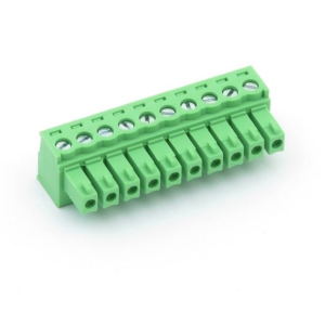 ترمینال کشویی فونیکس سه 3/81 میلیمتر نر و ماده ریز بلوکی 10 پایه دو تیکه بلوک ترمینال سبز کانکتور روبردی